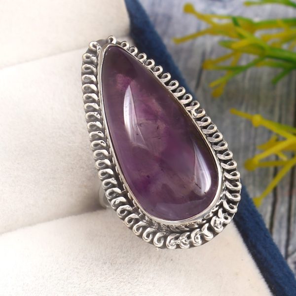 Trapiche Amethyst Size US 5 925 Sterling Silver Ring (RS3-174)