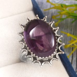 Trapiche Amethyst Size US 11 925 Sterling Silver Ring (RS3-182)