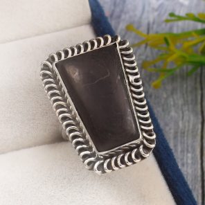 Shungite Size US 5 925 Sterling Silver Ring (REXT44-62)