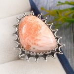 Pink Scocelite Size US 9 925 Sterling Silver Ring (REXT44-28)