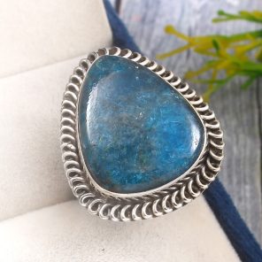 Apatite Size US 8 925 Sterling Silver Ring (REXT44-38)