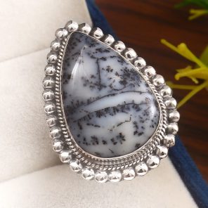 Dendritic Opal Size US 11 925 Sterling Silver Ring (REXT32-34)