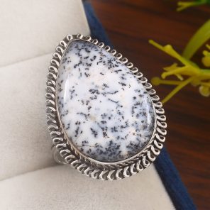 Dendritic Opal Size US 11 925 Sterling Silver Ring (REXT32-35)