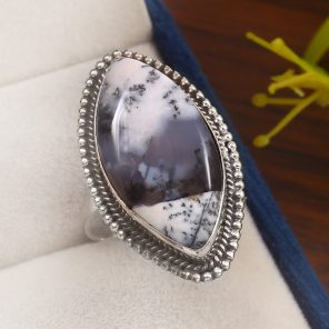 Dendritic Opal Size US 11 925 Sterling Silver Ring (REXT32-36)