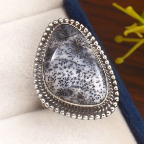 Dendritic Opal Size US 7 925 Sterling Silver Ring (REXT32-15)