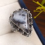 Dendritic Opal Size US 7 925 Sterling Silver Ring (REXT32-14)