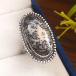 Dendritic Opal Size US 5 925 Sterling Silver Ring (REXT32-5)