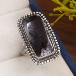 Dendritic Opal Size US 5 925 Sterling Silver Ring (REXT32-7)