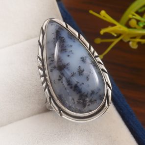 Dendritic Opal Size US 7 925 Sterling Silver Ring (REXT32-45)