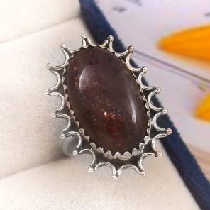 Iolite Sunstone Size US 6 925 Sterling Silver Ring (REXT44-77)