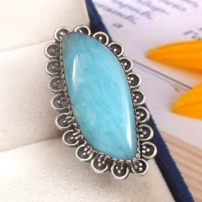 Smithsonite Size US 5 925 Sterling Silver Ring (REXT44-83)