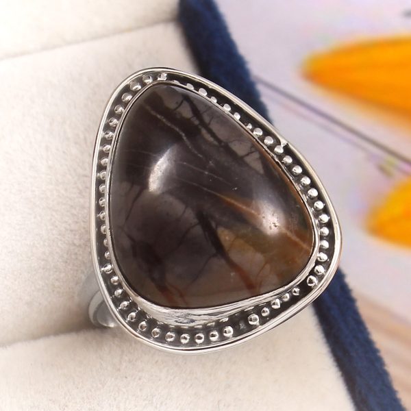 Picasso Jasper Size US 11 925 Sterling Silver Ring (REXT44-95)