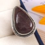 Iolite Sunstone Size US 8 925 Sterling Silver Ring (REXT44-79)
