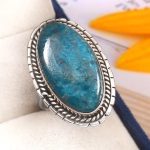 Apatite Size US 11 925 Sterling Silver Ring (REXT44-76)