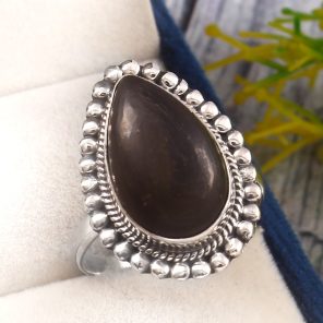 Shungite Size US 12 925 Sterling Silver Ring (RS3-206)