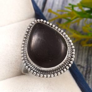 Shungite Size US 11 925 Sterling Silver Ring (RS3-201)