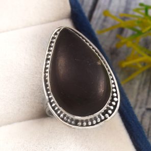Shungite Size US 6 925 Sterling Silver Ring (RS3-190)