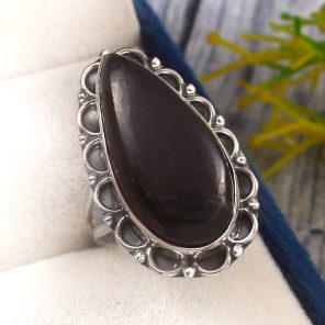 Shungite Size US 11 925 Sterling Silver Ring (RS3-203)