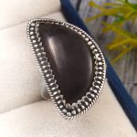 Shungite Size US 9 925 Sterling Silver Ring (RS3-199)