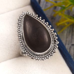 Shungite Size US 7 925 Sterling Silver Ring (RS3-193)
