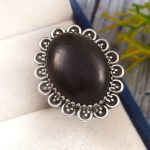 Shungite Size US 8 925 Sterling Silver Ring (RS3-197)