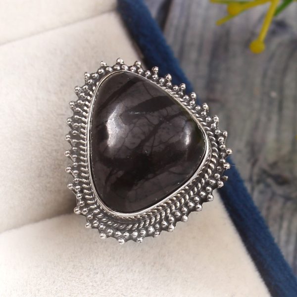 Picasso Jasper Size US 6 925 Sterling Silver Ring (REXT20-14)