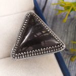Picasso Jasper Size US 12 925 Sterling Silver Ring (REXT20-30)