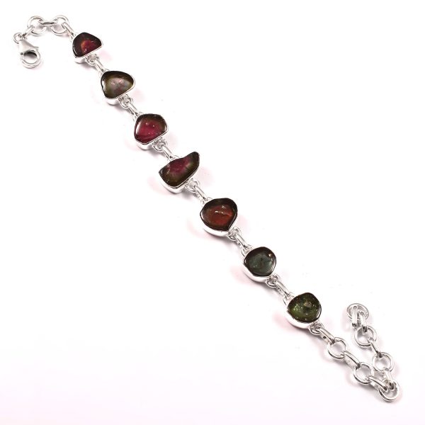 Watermelon Tourmaline 925 Sterling Silver Jewelry (RS114-277)