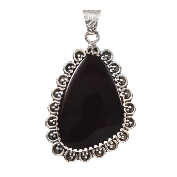 Black Onyx 1.5" 925 Sterling Silver Pendant (RS54-267)