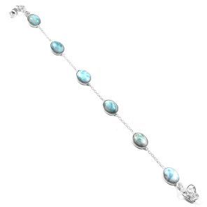 Larimar Bracelet 925 Sterling Silver Jewelry (RS114-264)