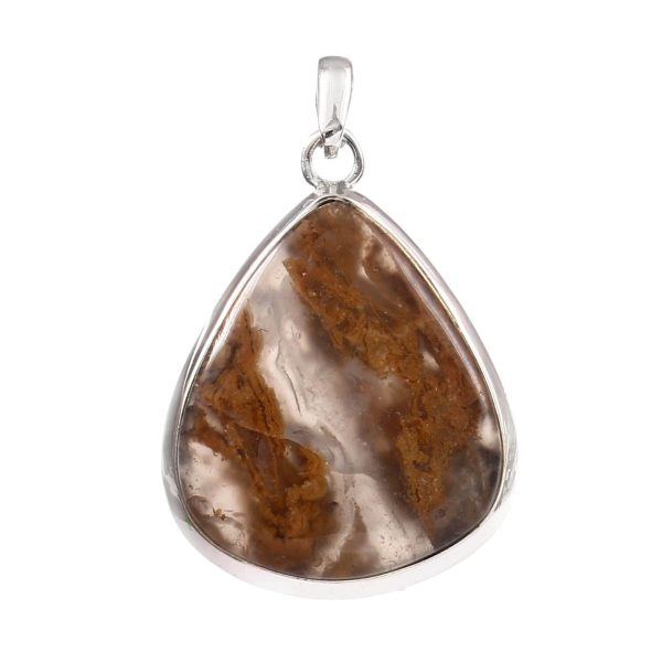Moss Agate 1.5" 925 Sterling Silver Pendant (RS54-248)