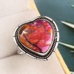Pink Dahlia Turquoise Size US 11 925 Sterling Silver Ring (RS62-207)
