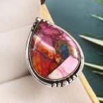 Pink Dahlia Turquoise Size US 9 925 Sterling Silver Ring (RS62-210)