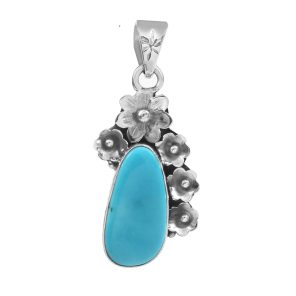 Arizona Turquoise 1.5â€³ 925 Sterling Silver Pendant (REXT29-36)