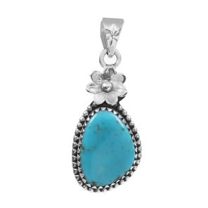 Arizona Turquoise 1.5â€³ 925 Sterling Silver Pendant (REXT29-39)