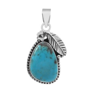 Arizona Turquoise 1.5â€³ 925 Sterling Silver Pendant (REXT29-50)