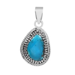 Arizona Turquoise 1.25â€³ 925 Sterling Silver Pendant (REXT29-198)