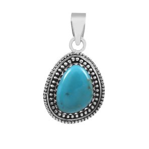 Arizona Turquoise 1.25â€³ 925 Sterling Silver Pendant (REXT29-199)