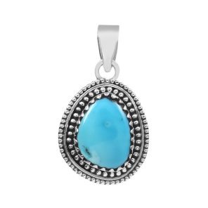 Arizona Turquoise 1.25â€³ 925 Sterling Silver Pendant (REXT29-203)