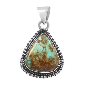 Kingman Turquoise 1.25â€³ 925 Sterling Silver Pendant (REXT29-102)