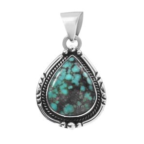 Kingman Turquoise 1.25â€³ 925 Sterling Silver Pendant (REXT29-122)