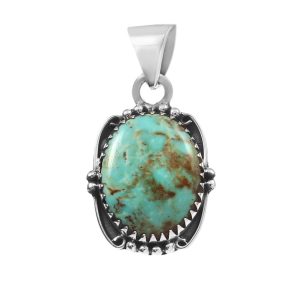 Kingman Turquoise 1.25â€³ 925 Sterling Silver Pendant (REXT29-125)