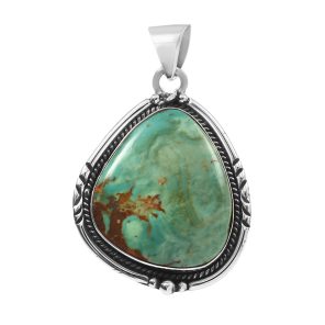 Kingman Turquoise 1.5â€³ 925 Sterling Silver Pendant (REXT29-140)