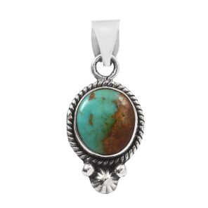 Kingman Turquoise 1.25â€³ 925 Sterling Silver Pendant (REXT29-99)