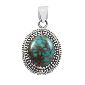 Kingman Turquoise 1.5â€³ 925 Sterling Silver Pendant (REXT29-72)