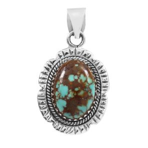 Kingman Turquoise 1.5â€³ 925 Sterling Silver Pendant (REXT29-54)