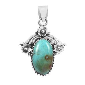 Kingman Turquoise 1.5â€³ 925 Sterling Silver Pendant (REXT29-60)