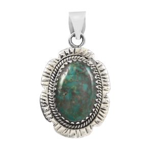Kingman Turquoise 1.5â€³ 925 Sterling Silver Pendant (REXT29-69)