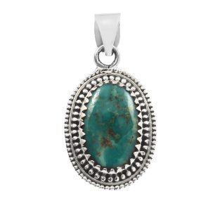 Kingman Turquoise 1.5â€³ 925 Sterling Silver Pendant (REXT29-80)