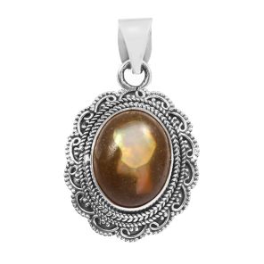 Cantera Opal 1.5â€³ 925 Sterling Silver Pendant (REXT19-96)